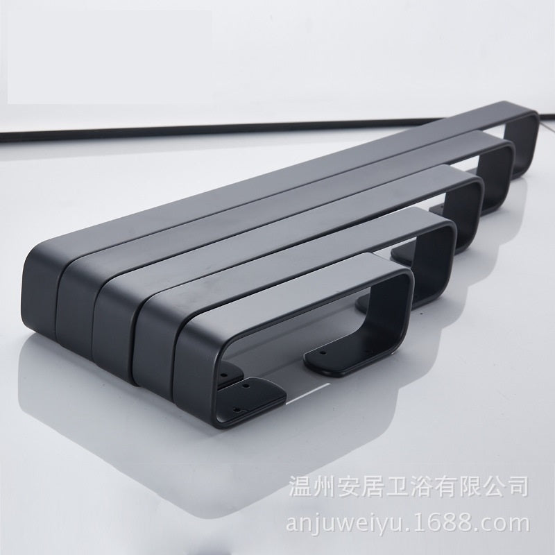 Schwarzer schlichter Handtuchhalter aus Aluminium