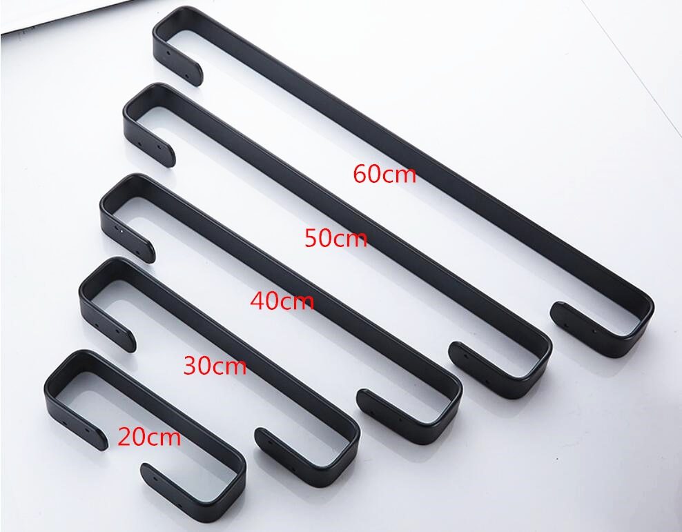 Schwarzer schlichter Handtuchhalter aus Aluminium