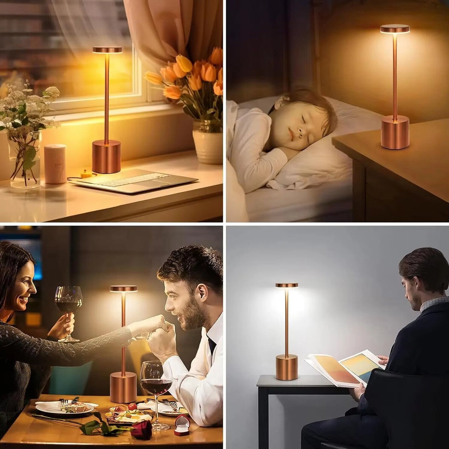 3-farbige LED Tischlampe mit Touch Sensor