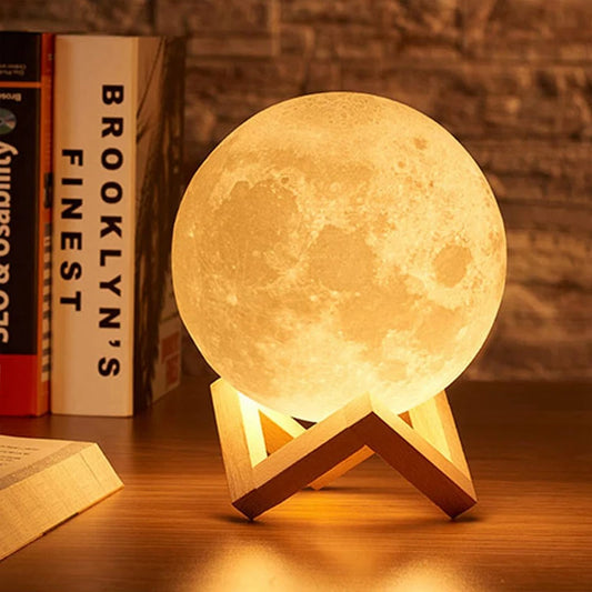 Nachttischlampe im Mond Design