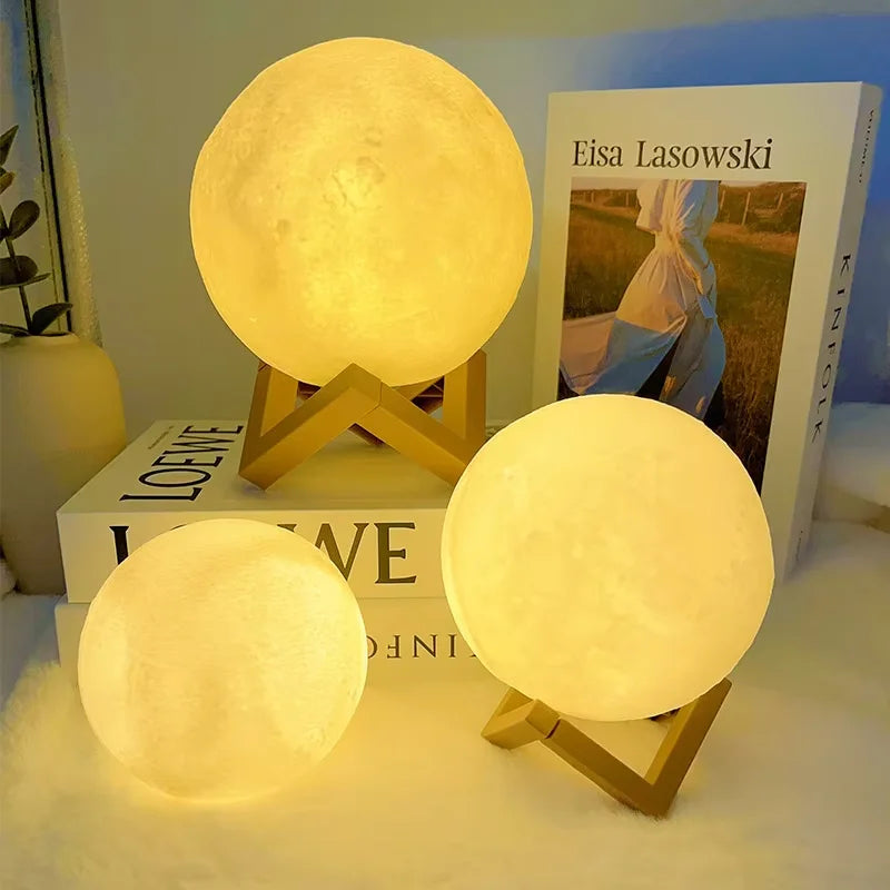 Nachttischlampe im Mond Design
