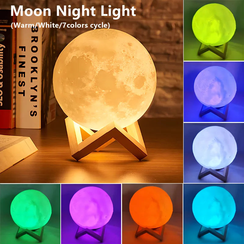 Nachttischlampe im Mond Design